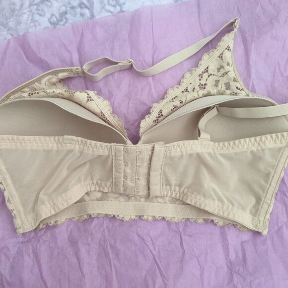 34D WIRELESS convertible halter crisscross bra, Side boning, 4 rows of hooks - Picture 3 of 4